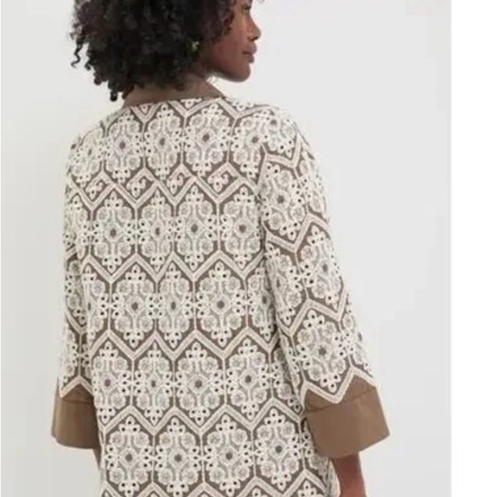 Tuckernuck Taupe and White Crochet Shift Dress - Picture 2 of 3